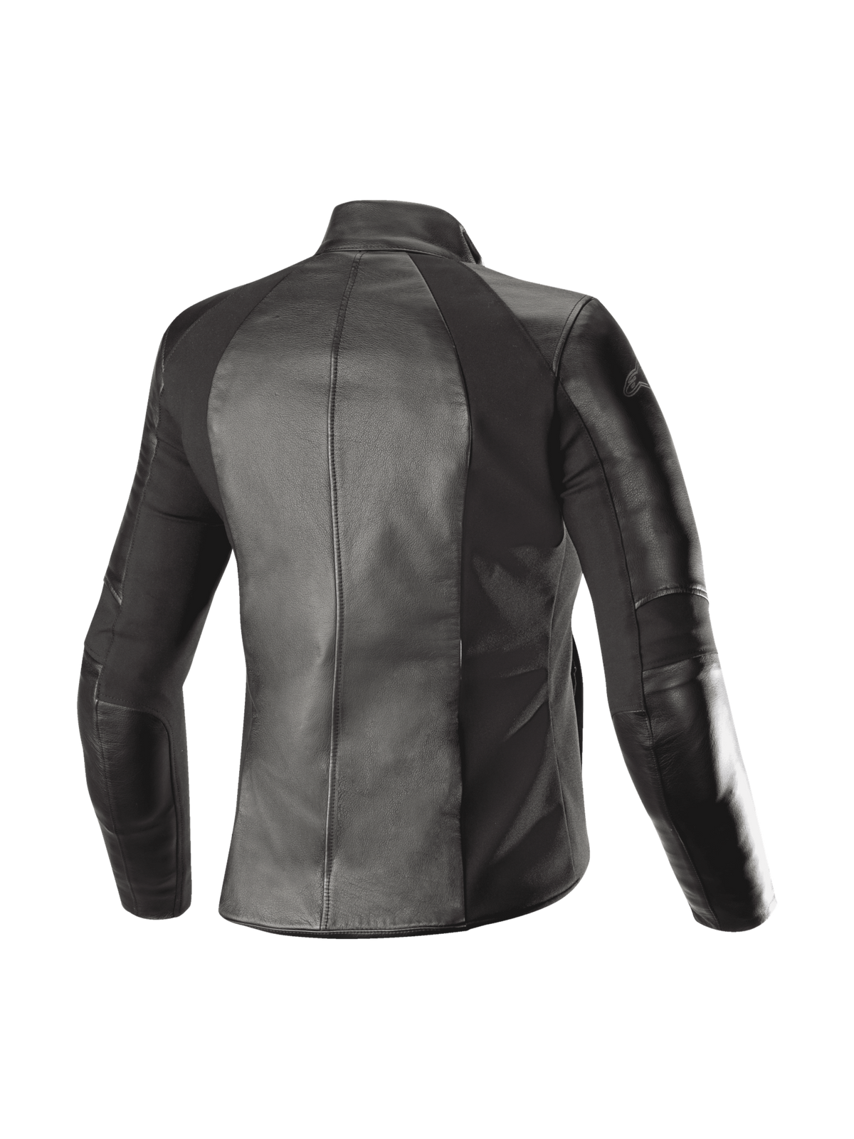 Alpinestars giacca in pelle Stella Vika V2, giacca da moto urban da donna, nera, vista posteriore con pannelli in aramide