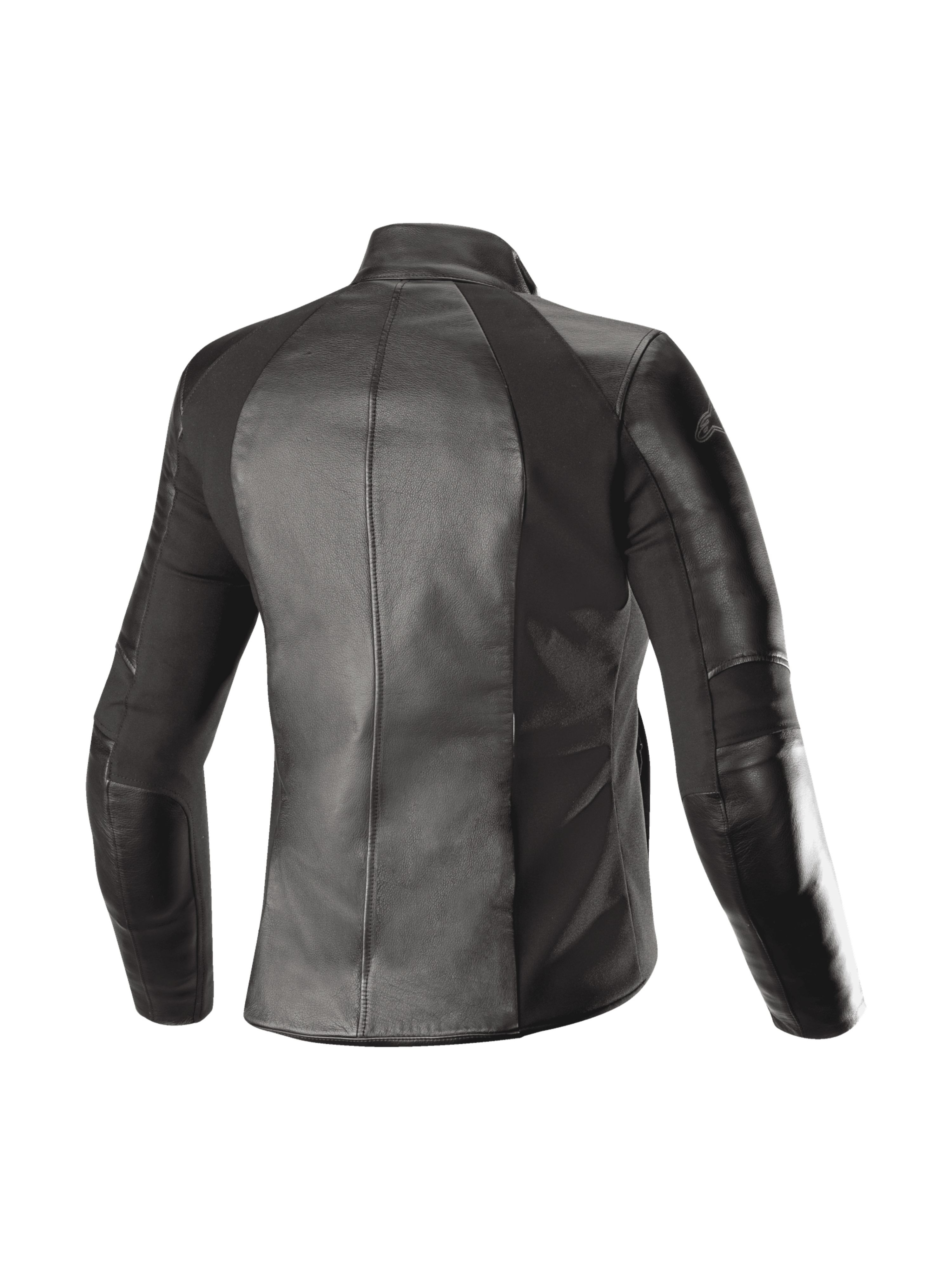 Alpinestars giacca in pelle Stella Vika V2, giacca da moto urban da donna, nera, vista posteriore con pannelli in aramide