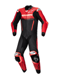 Alpinestars tuta in pelle GP-R7 1 Pezzo, tuta da moto racing da uomo, nera e rossa, in pelle bovina, certificata CE AAA
