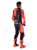 Alpinestars Tuta in pelle GP-R7 1 Pezzo, tuta da corsa professionale, nero e rosso, gobba aerodinamica, pelle bovina 1,3 mm