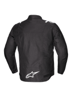 Alpinestars Giacca T-SPS V2 Impermeabile, giacca da moto in tessuto da uomo, vista posteriore in nero con dettagli bianchi e logo riflettente
