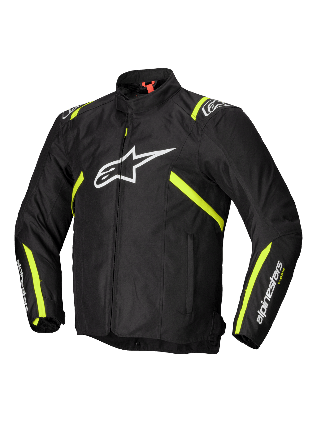 Alpinestars Giacca T-SPS V2 Impermeabile, giacca da moto sportiva in tessuto da uomo, nera con inserti bianchi e giallo fluo, certificata CE