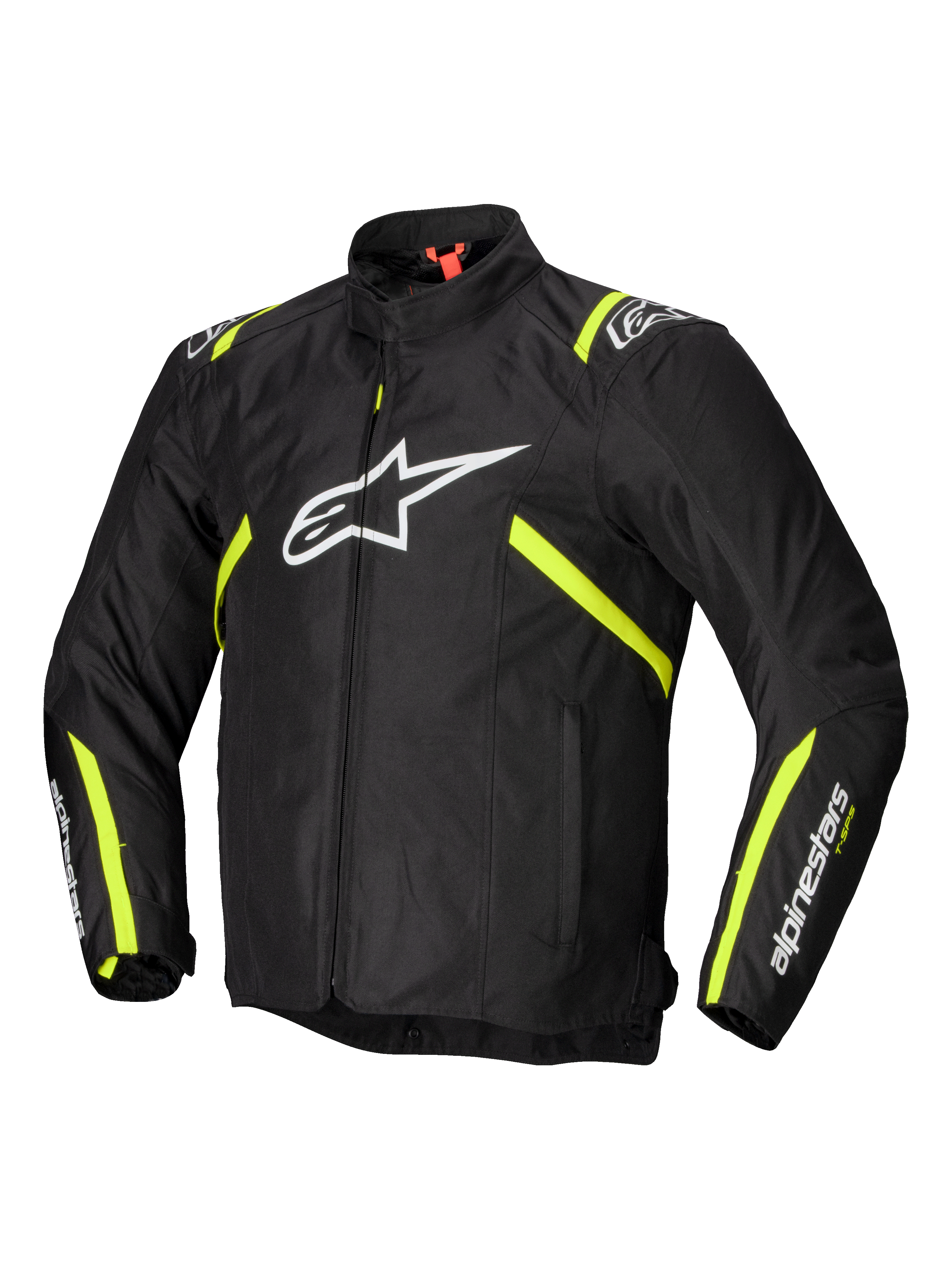Alpinestars Giacca T-SPS V2 Impermeabile, giacca da moto sportiva in tessuto da uomo, nera con inserti bianchi e giallo fluo, certificata CE
