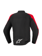 Alpinestars Giacca Impermeabile T-SPS V2, giacca da moto, nera con accenti rossi, vista posteriore con logo Alpinestars bianco sulla parte bassa della schiena, design in tessuto con taglio sportivo per guida urbana e stradale