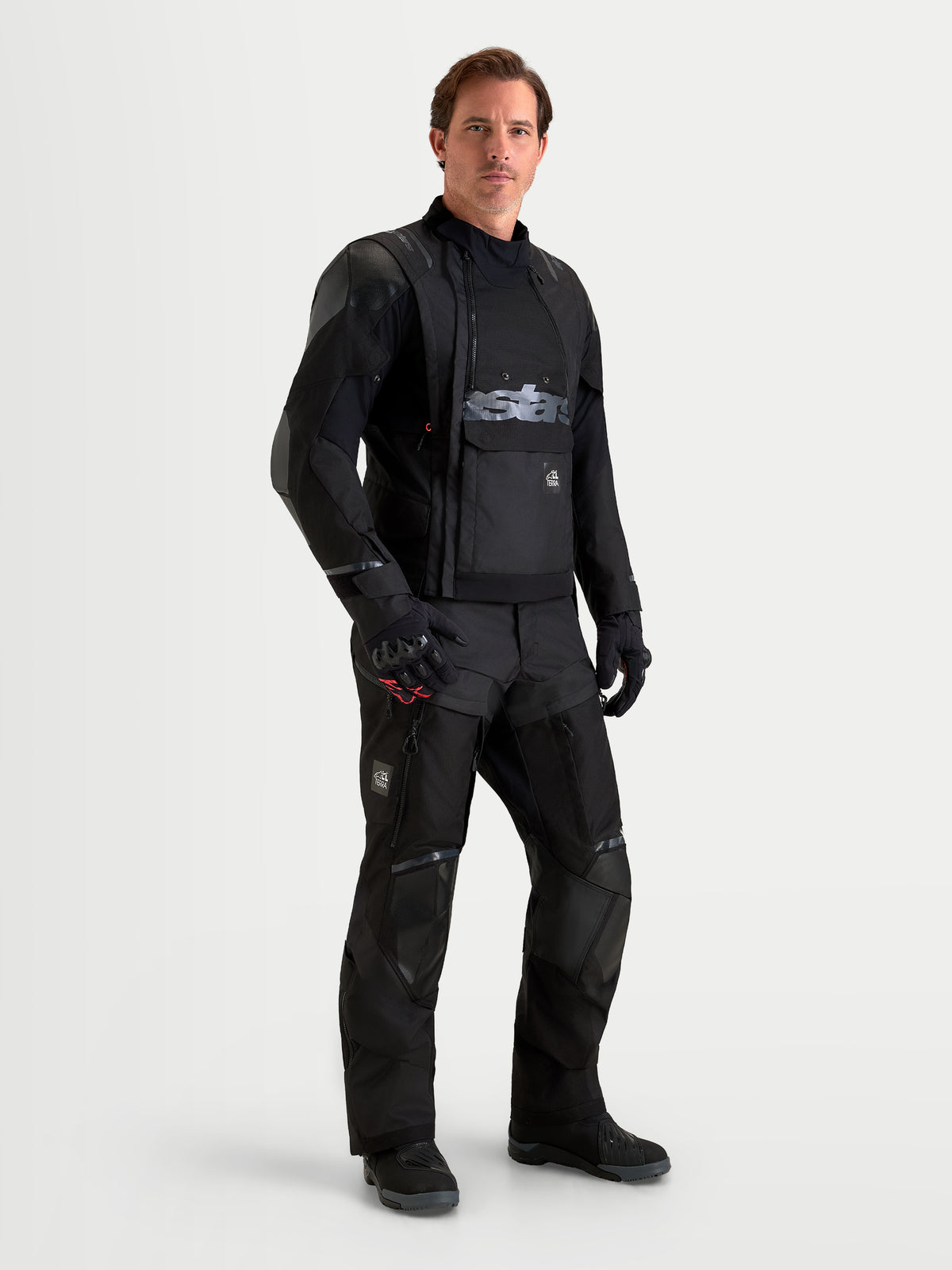 Alpinestars Harok V2 Drystar Giacca, giacca da moto all-terrain adventure da uomo, nero, con ventilazione modulare, costruzione impermeabile e protezioni certificate CE