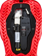 Alpinestars Bomboletta Di Ricambio Per Airbag Tech-Air® 5 Plasma, centralina ECU nera e gonfiatore bianco in un guscio rosso scanalato, accessorio airbag da moto.