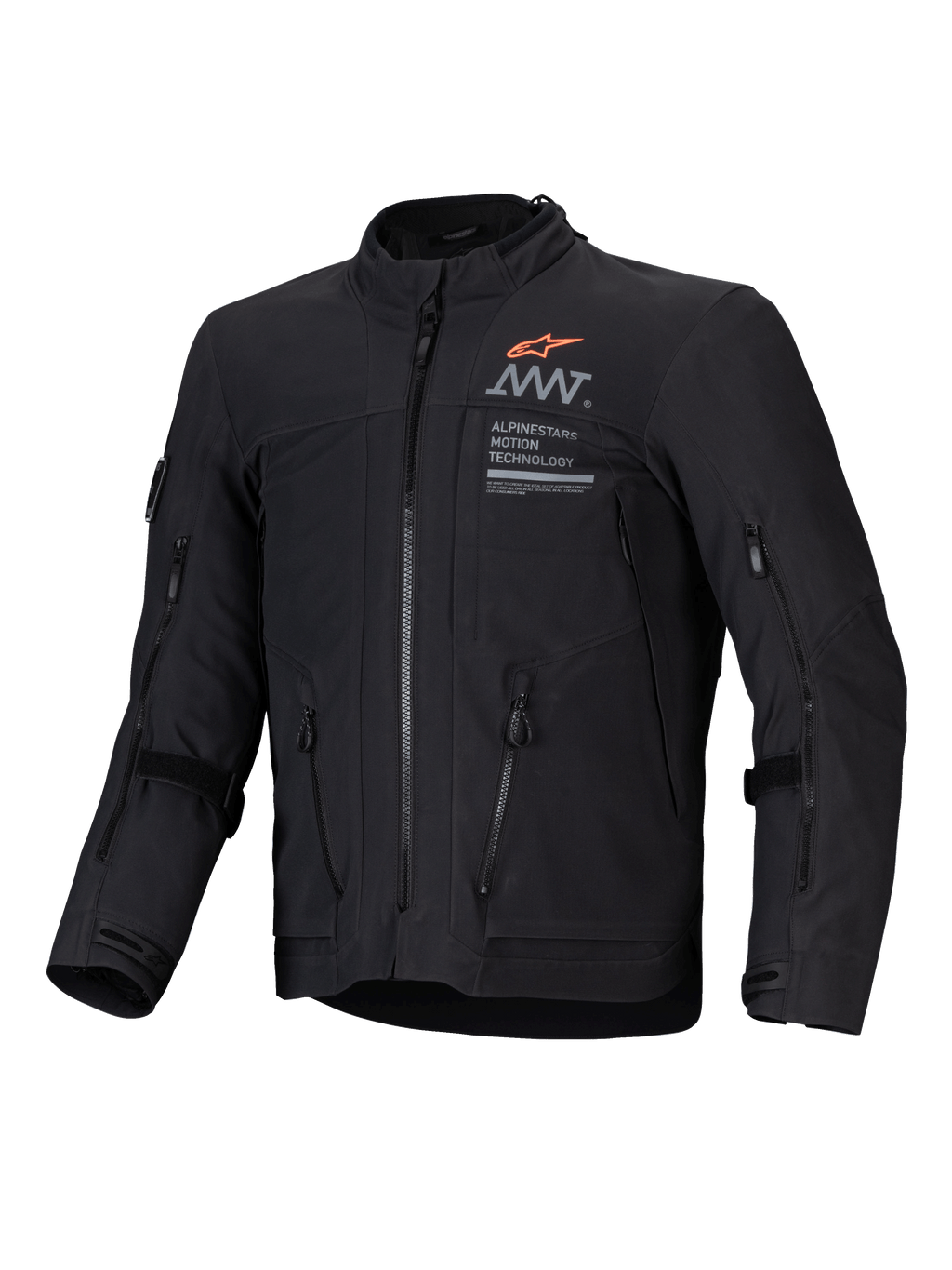 Alpinestars Giacca AMT-8 Stretch Drystar XF, giacca moto adventure touring nera, con porte di ventilazione frontali e loghi grafici