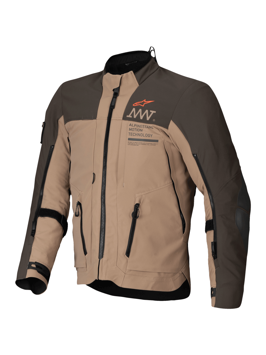 Giacca Alpinestars AMT-8 Stretch Drystar® XF, giacca da moto adventure touring da uomo, marrone scuro e cachi scuro, certificata CE classe AA con costruzione in tessuto elasticizzato e ventilazione