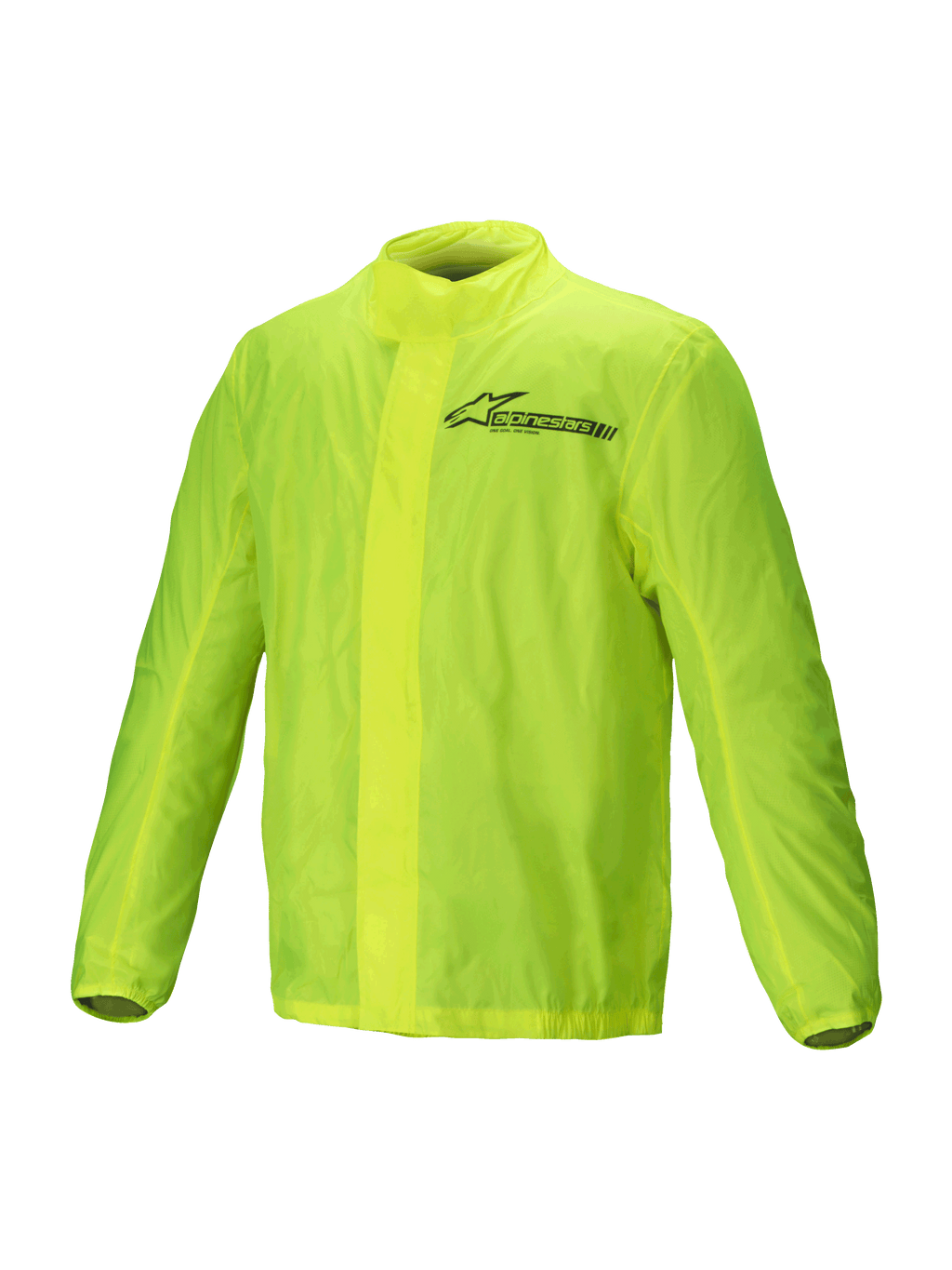 Alpinestars Giacca Hurricane Rain V2, giacca antipioggia moto da uomo, giallo fluo, design leggero e ripiegabile con dettagli del marchio Alpinestars riflettenti