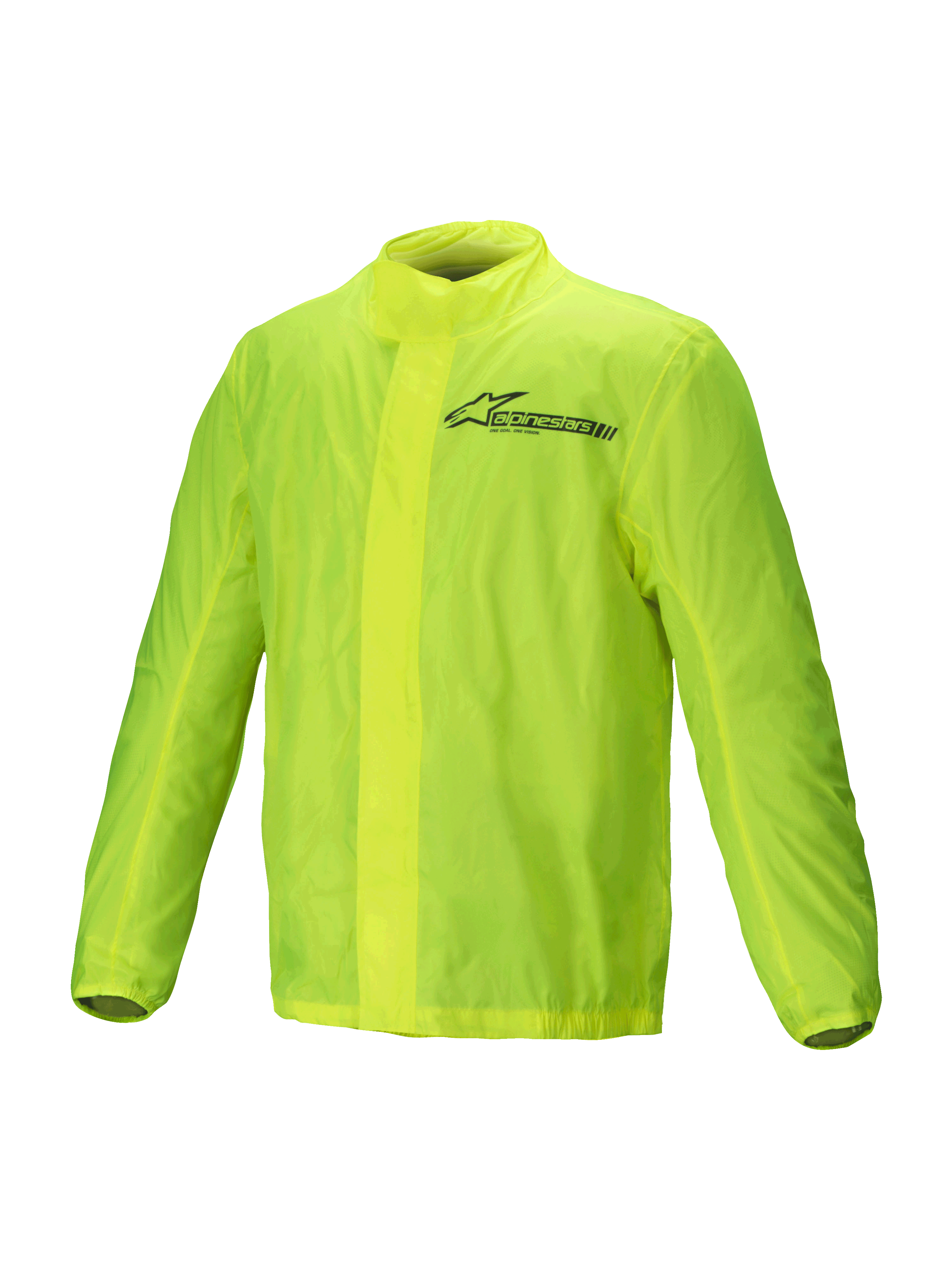 Alpinestars Giacca Hurricane Rain V2, giacca antipioggia moto da uomo, giallo fluo, design leggero e ripiegabile con dettagli del marchio Alpinestars riflettenti