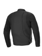 Giacca Clayton Resistente All'Acqua, giacca da moto urban da uomo, vista posteriore, nera, con dettagli trapuntati sulle spalle e pannelli elasticizzati