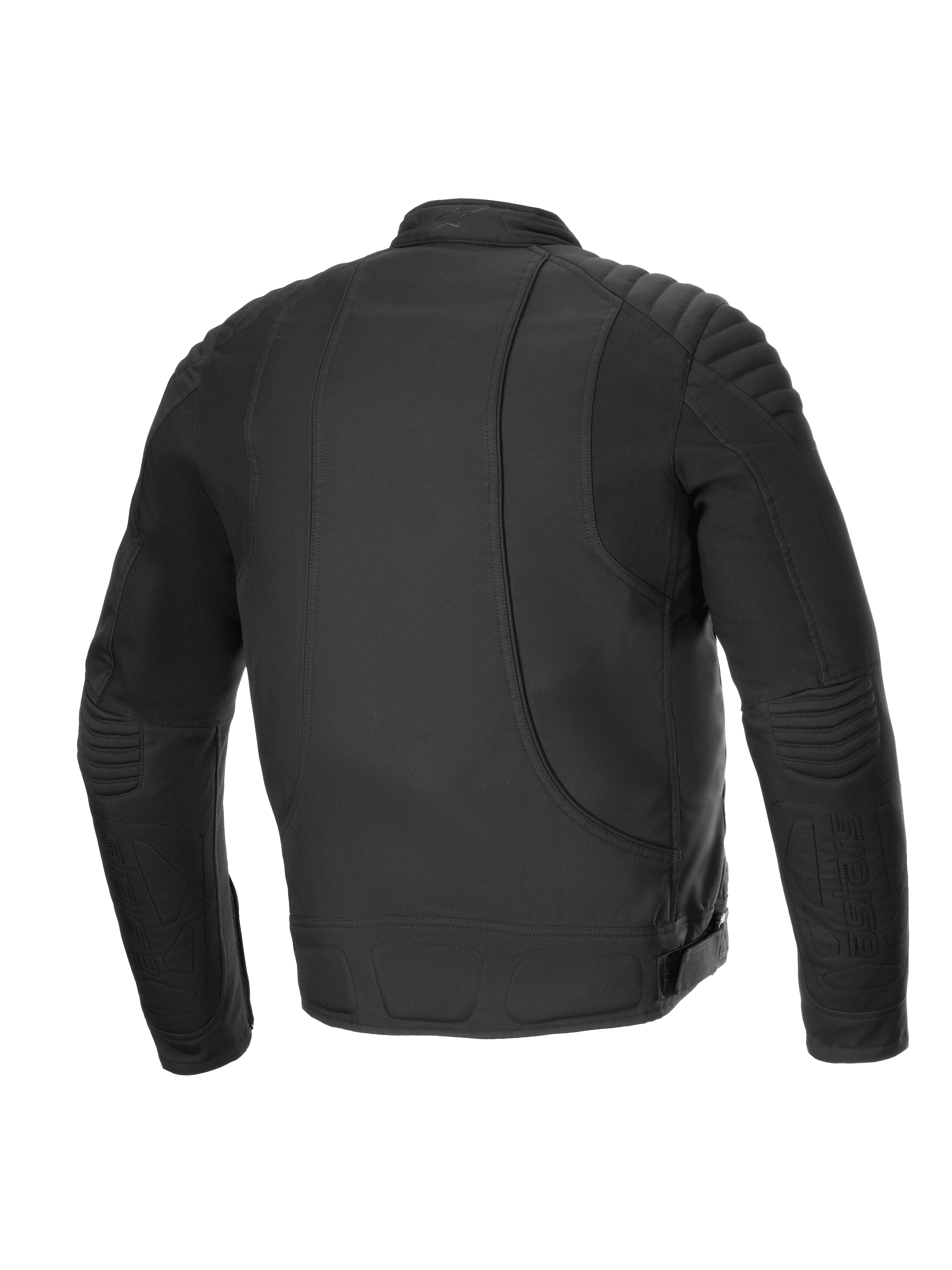 Giacca Clayton Resistente All'Acqua, giacca da moto urban da uomo, vista posteriore, nera, con dettagli trapuntati sulle spalle e pannelli elasticizzati