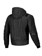 Alpinestars Giacca Mohobbs Impermeabile, giacca bomber moto urbana, nera, vista posteriore con imbottitura trapuntata, cappuccio integrato e marchio astars
