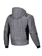Alpinestars Giacca Mohobbs Impermeabile, giacca da moto urban bomber con cappuccio, uomo, grigio e lime, imbottita trapuntata con marchio astars sul retro