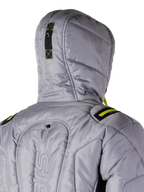 Giacca impermeabile Alpinestars Mohobbs, giacca da moto, grigio lunar e lime punch, design bomber trapuntato con isolamento imbottito, abbigliamento protettivo da moto ispirato allo streetwear compatibile con Tech-Air