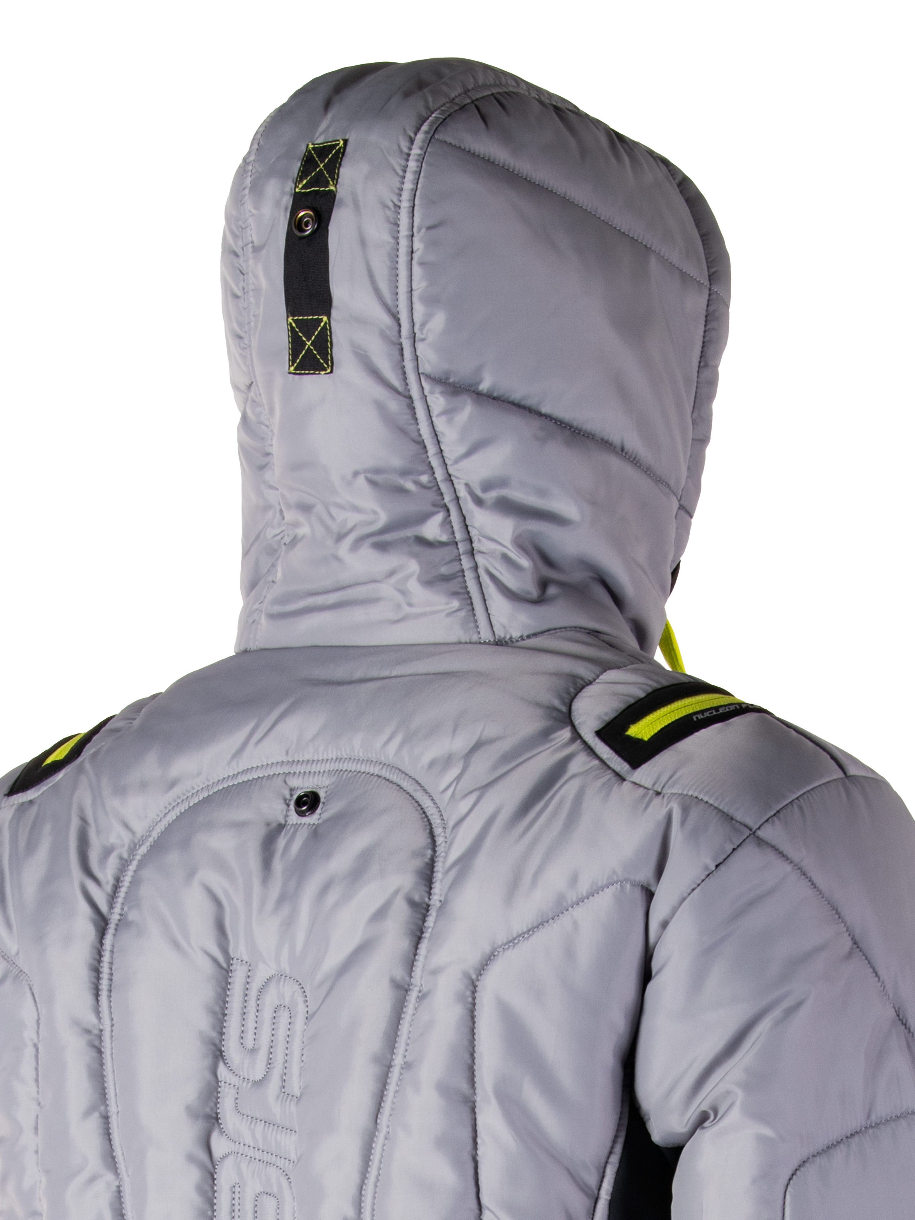 Giacca impermeabile Alpinestars Mohobbs, giacca da moto, grigio lunar e lime punch, design bomber trapuntato con isolamento imbottito, abbigliamento protettivo da moto ispirato allo streetwear compatibile con Tech-Air