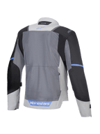 Alpinestars Giacca ST-2 Air, giacca moto touring, vista posteriore con pannelli in mesh traspirante, grigio ghiaccio, grigio scuro e nero, certificata CE livello AA, compatibile Tech-Air