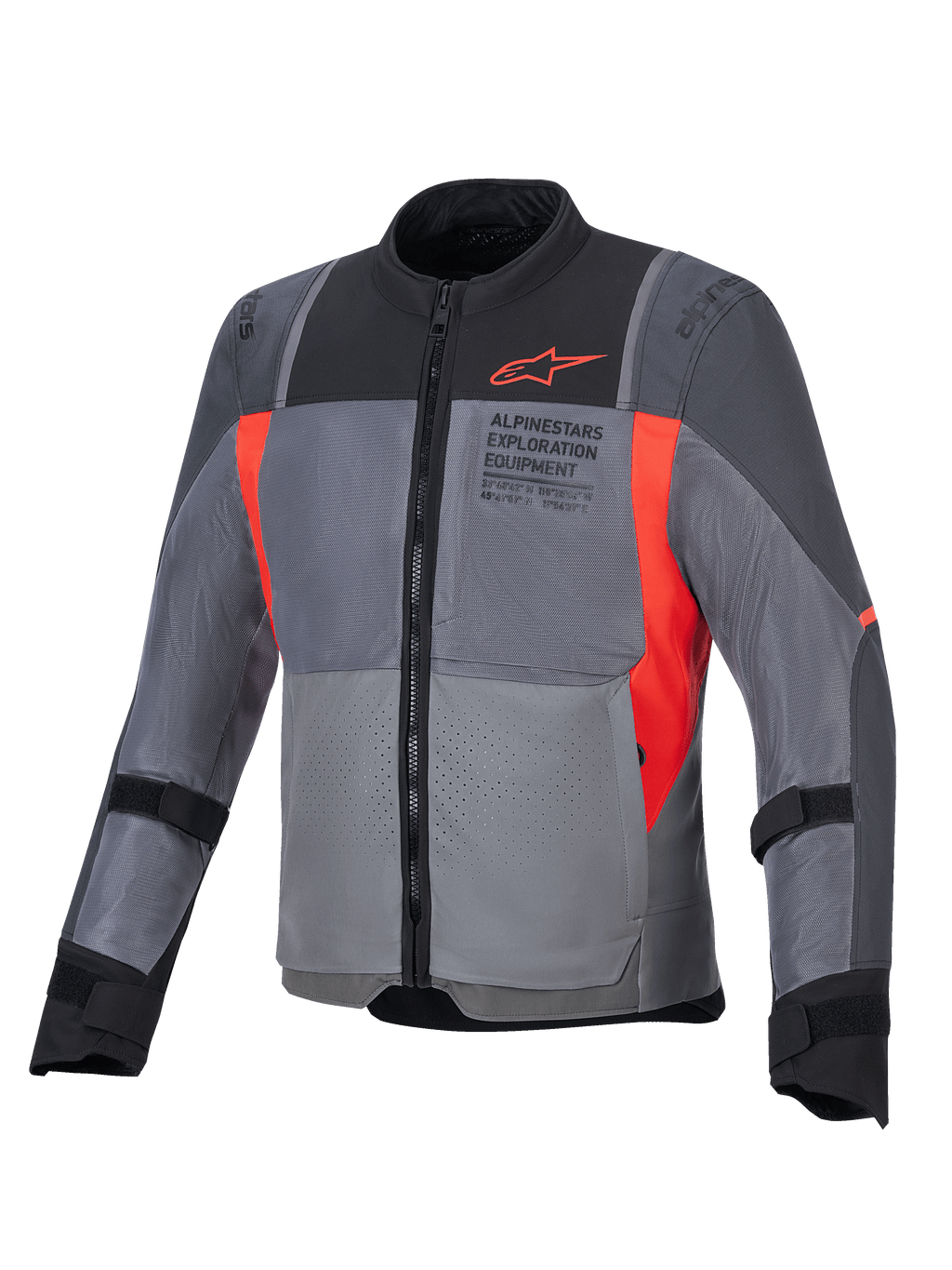 Alpinestars Giacca ST-2 Air, giacca da moto touring da uomo, grigia e rossa, in tessuto tecnico ventilato con protezioni CE