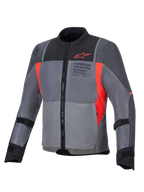 Alpinestars Giacca ST-2 Air, giacca da moto touring da uomo, grigia e rossa, in tessuto tecnico ventilato con protezioni CE