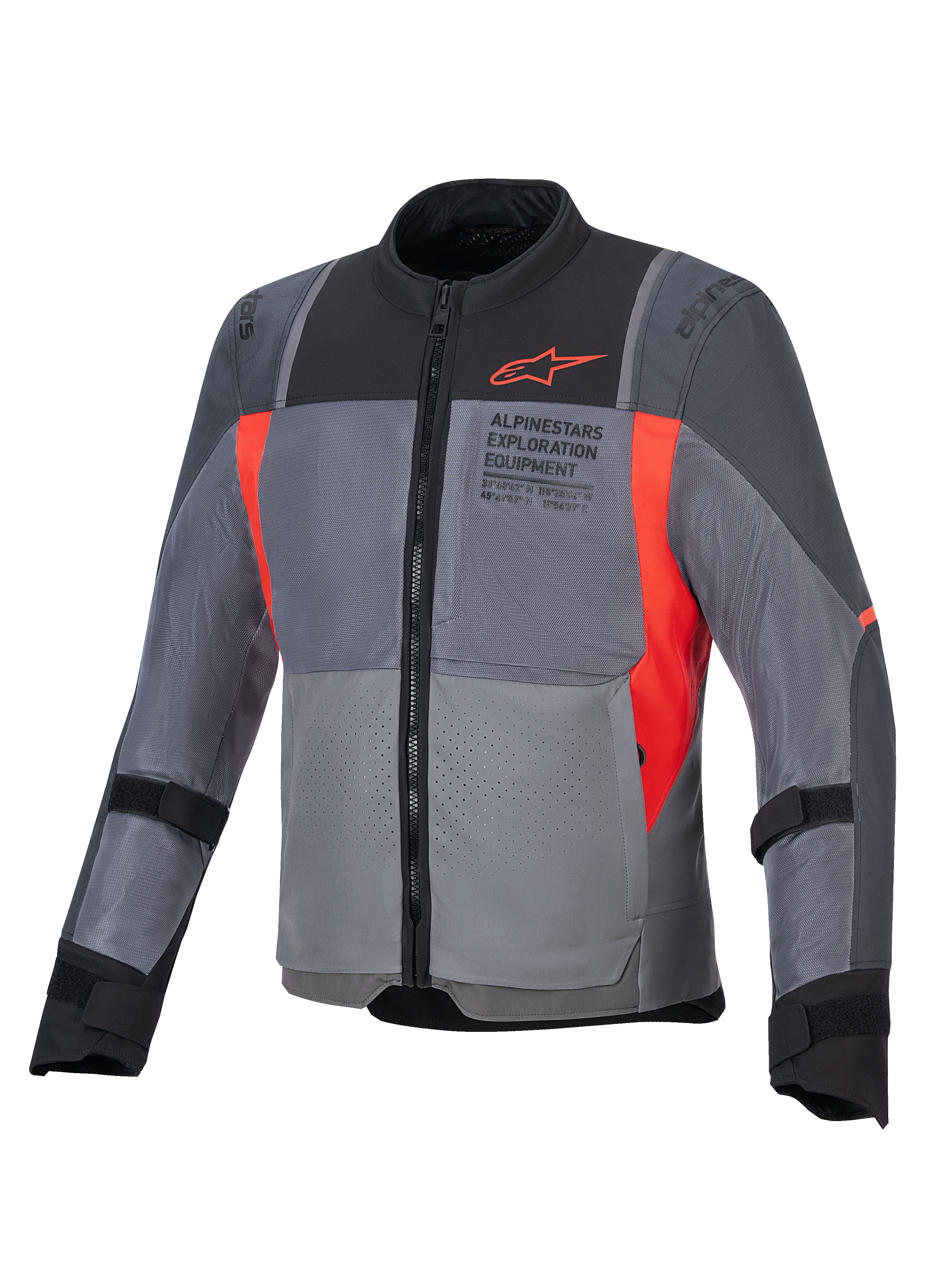 Alpinestars Giacca ST-2 Air, giacca da moto touring da uomo, grigia e rossa, in tessuto tecnico ventilato con protezioni CE