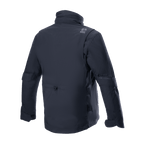 Giacca Alpinestars MO.ST.EQ Field Waterproof Primaloft, nero, vista posteriore, giacca da moto d'ispirazione streetwear contemporanea con struttura in tessuto ripstop, colletto alto e discreto logo grigio sulla spalla.