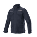 Alpinestars MO.ST.EQ Field Waterproof Primaloft Jacket, nero, giacca da moto urbana, stile field jacket, quattro tasche anteriori con patta, colletto alto con coulisse, robusta costruzione in ripstop con patch del logo