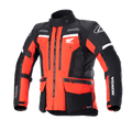 Giacca Alpinestars Honda Bogotá Pro Drystar®, giacca da moto adventure touring, rosso acceso e nero con dettagli bianchi, cerniere multiple, tasche utility, cinghie regolabili e loghi Honda e Alpinestars