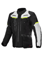Alpinestars Giacca Bogotá Pro Drystar®, giacca da moto adventure touring da uomo, nera, grigio ghiaccio e giallo fluo, membrana impermeabile Drystar®, certificata CE