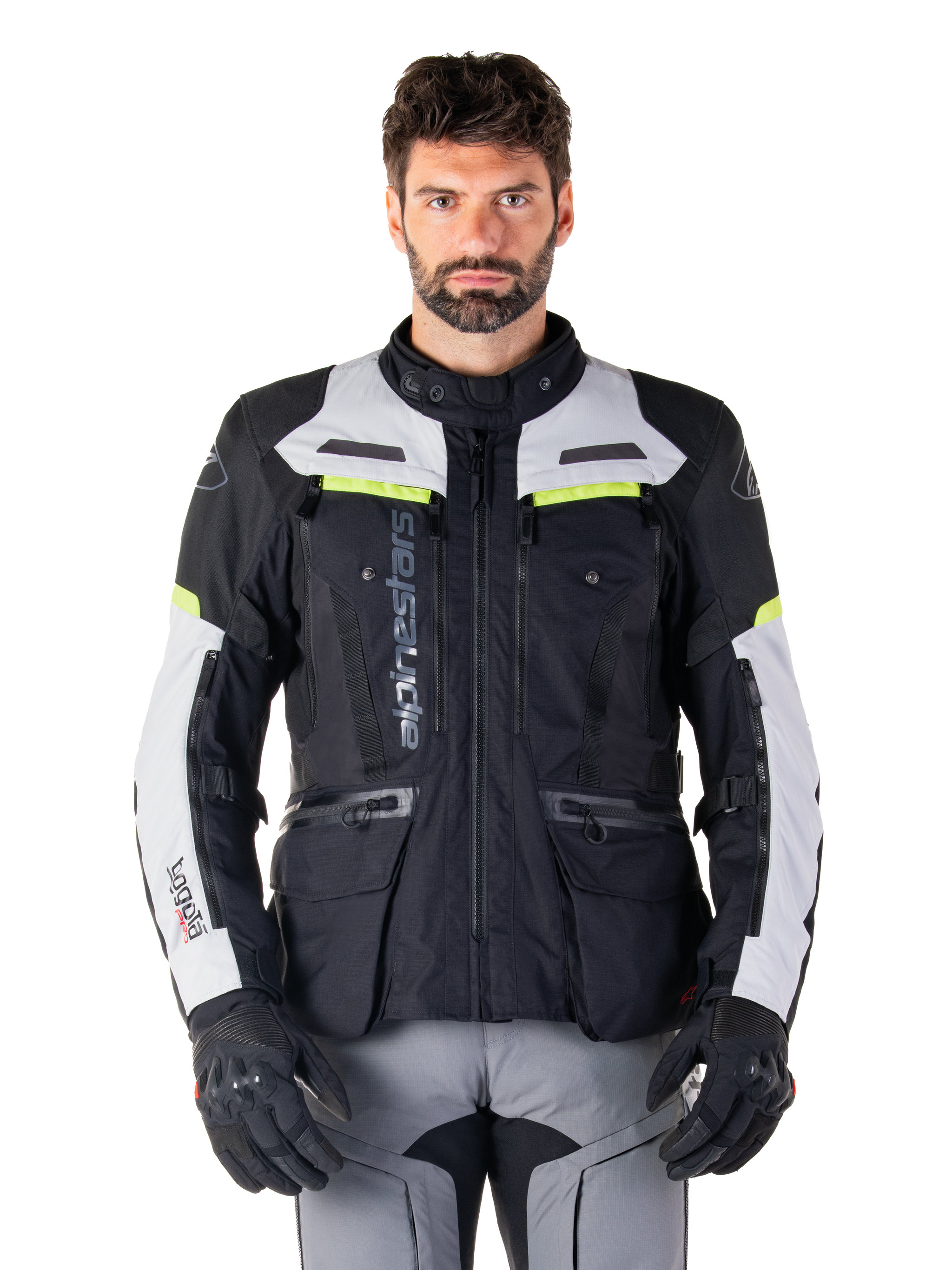 Pantaloni Moto Alpinestars Bogota PRO Drystar - Impermeabili 4 Stagioni, Taglia XXL, Grigio/Giallo, Con Protezioni - Foto 12
