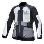 Alpinestars Giacca Andes Air Drystar®, giacca da moto touring, grigio ghiaccio, grigio scuro e nero, ventilazione in rete 2D, compatibile Tech-Air®, certificata CE