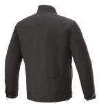 Giacca impermeabile Alpinestars Solano, nero, vista posteriore, giacca da moto urban casual, struttura in tessuto impermeabile, colletto dritto, logo discreto sulla parte inferiore della schiena