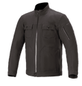 Alpinestars Solano Waterproof Jacket, giacca da moto urban, nero, collo alto dritto con cerniera impermeabile centrale, due tasche sul petto con bottoni, tasca con zip sulla manica, struttura in tessuto casual con finitura liscia