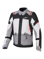 Alpinestars giacca Stella Andes V4 Drystar, giacca da moto adventure donna, grigia e nera con dettagli corallo, impermeabile.