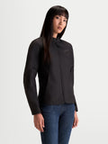 Alpinestars Stella C-1 Waterproof Giacca, giacca da moto urbana da donna in nero, vista frontale indossata da una modella con struttura in tessuto e colletto ergonomico