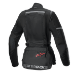 Giacca Stella Andes Air Drystar®, giacca da moto touring da donna, vista posteriore, nera, con ampi pannelli in rete, rinforzi ripstop e tasca portaoggetti sulla parte bassa della schiena con logo rosso