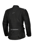 Alpinestars Stella ST-1 Waterproof Jacket, giacca da moto da donna, nero, vista posteriore con un'ampia tasca cargo inferiore con logo, design adventure touring con branding discreto sulla parte superiore della schiena, robusta costruzione in tessuto impermeabile.