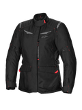 Alpinestars Stella ST-1 Waterproof Jacket, giacca da moto touring da donna, nera con dettagli rossi, collo alto, cerniera frontale, grandi tasche cargo in vita, cinturini regolabili su vita e polsini, costruzione resistente alle intemperie