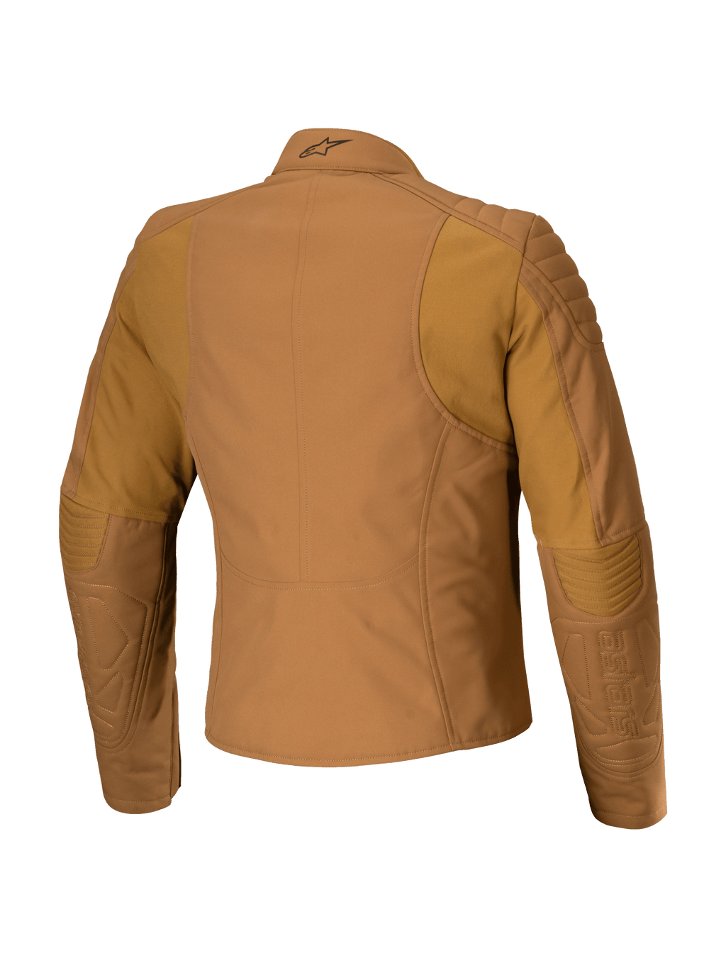 Alpinestars Giacca Isla WR Donna, giacca da moto urban, marrone Utility Brown Light Gold, vista posteriore con rinforzi trapuntati su spalle e gomiti, vestibilità femminile sartoriale con pannelli elastici ergonomici, tessuto idrorepellente con finitura opaca