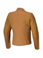 Alpinestars Giacca Isla WR Donna, giacca da moto urban, marrone Utility Brown Light Gold, vista posteriore con rinforzi trapuntati su spalle e gomiti, vestibilità femminile sartoriale con pannelli elastici ergonomici, tessuto idrorepellente con finitura opaca