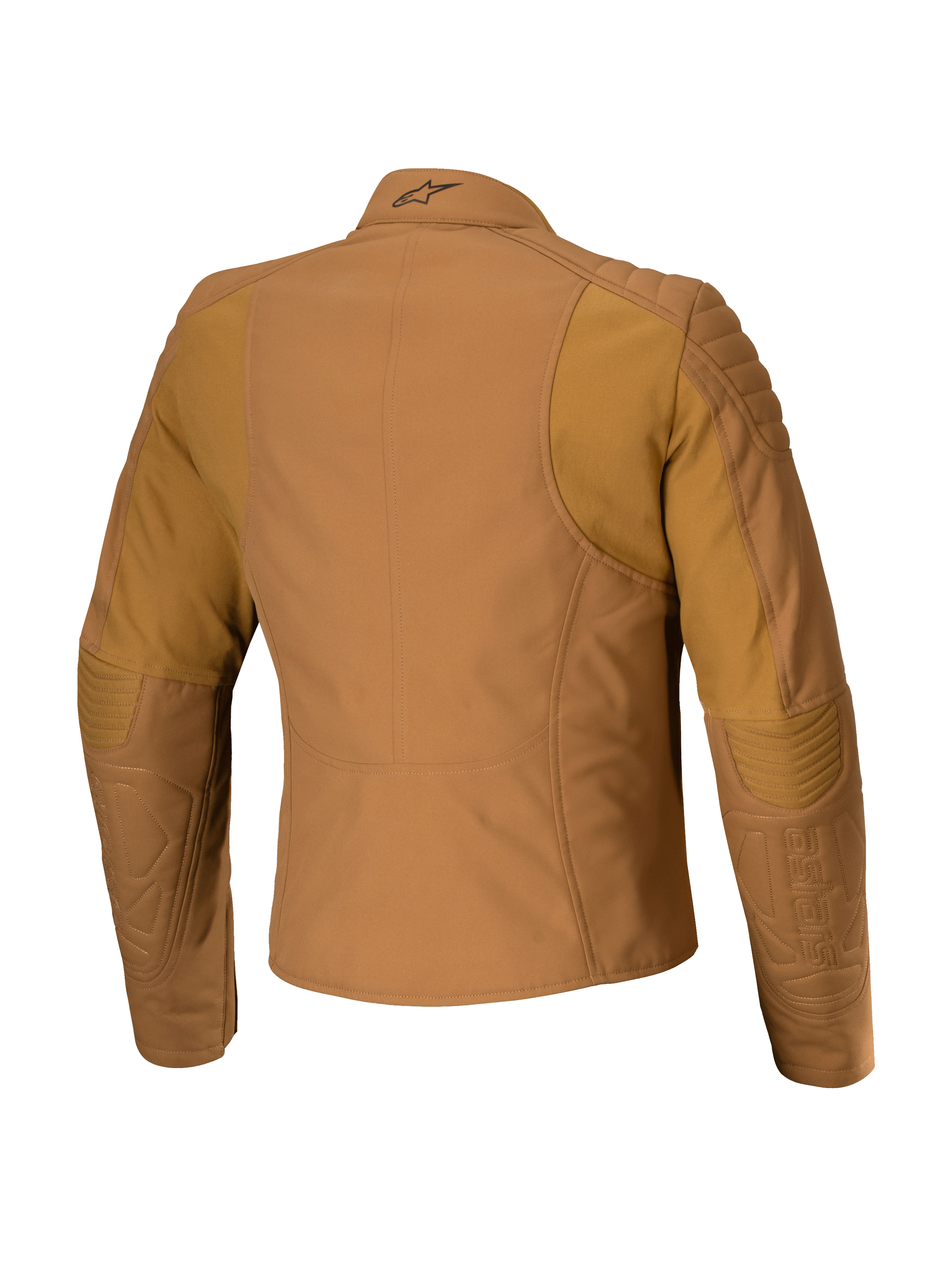Alpinestars Giacca Isla WR Donna, giacca da moto urban, marrone Utility Brown Light Gold, vista posteriore con rinforzi trapuntati su spalle e gomiti, vestibilità femminile sartoriale con pannelli elastici ergonomici, tessuto idrorepellente con finitura opaca
