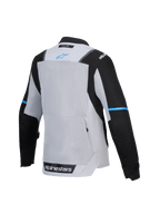 Alpinestars Giacca Stella ST-2 Air, giacca da moto touring da donna, vista posteriore con pannello di ventilazione in mesh e tasca posteriore, grigio ghiaccio e nero con dettagli blu, certificata CE livello AA, Tech-Air ready