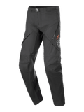 Alpinestars AMT-8 Stretch Drystar XF Pants, pantaloni da moto touring neri, con aperture di ventilazione sulle cosce con zip, logo a stella arancione, fibbia regolabile in vita e pannelli rinforzati sulle ginocchia, tessuto elasticizzato resistente