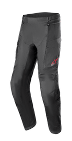 Alpinestars Andes Air Drystar Pant - Lunghezza Corta, pantaloni moto touring neri, pannelli di ventilazione in mesh, protezione rinforzata sulle ginocchia, tasche cargo, piccolo logo rosso sulla coscia sinistra, cinghie regolabili in vita