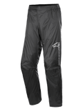 Alpinestars Hurricane Rain V2 Pant, pantaloni antipioggia da moto impermeabili, neri, con marchio riflettente sulla coscia sinistra, vita elasticizzata, design ergonomico delle ginocchia e tessuto laminato lucido resistente al vento per touring su strada e adventure