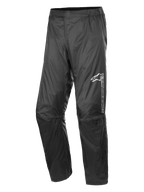 Alpinestars Hurricane Rain V2 Pant, pantaloni antipioggia da moto impermeabili, neri, con marchio riflettente sulla coscia sinistra, vita elasticizzata, design ergonomico delle ginocchia e tessuto laminato lucido resistente al vento per touring su strada e adventure