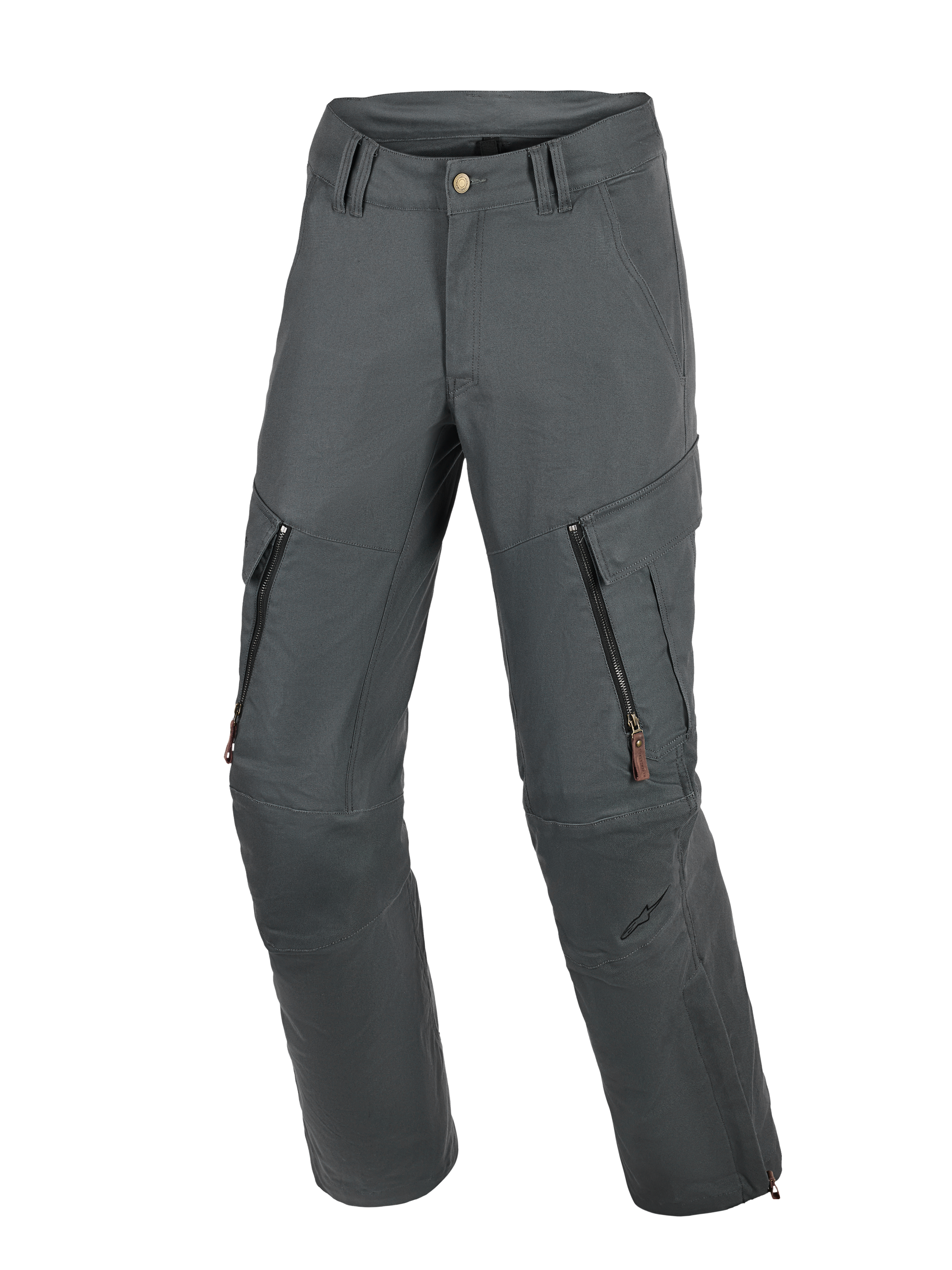 Pantaloni Alpinestars Borrego Drystar®, pantaloni da moto adventure, grigio antracite, caratterizzati da un aspetto in tela cerata con prese d'aria con zip sulle cosce e tasche cargo, robusta costruzione in tessuto con pannelli rinforzati sulle ginocchia