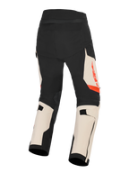 Alpinestars Pantaloni Halo Pro Drystar® XF Laminati, pantaloni da moto touring adventure da uomo, nero mastice e beige con dettagli rossi, vista posteriore della struttura in 3L stretch ripstop