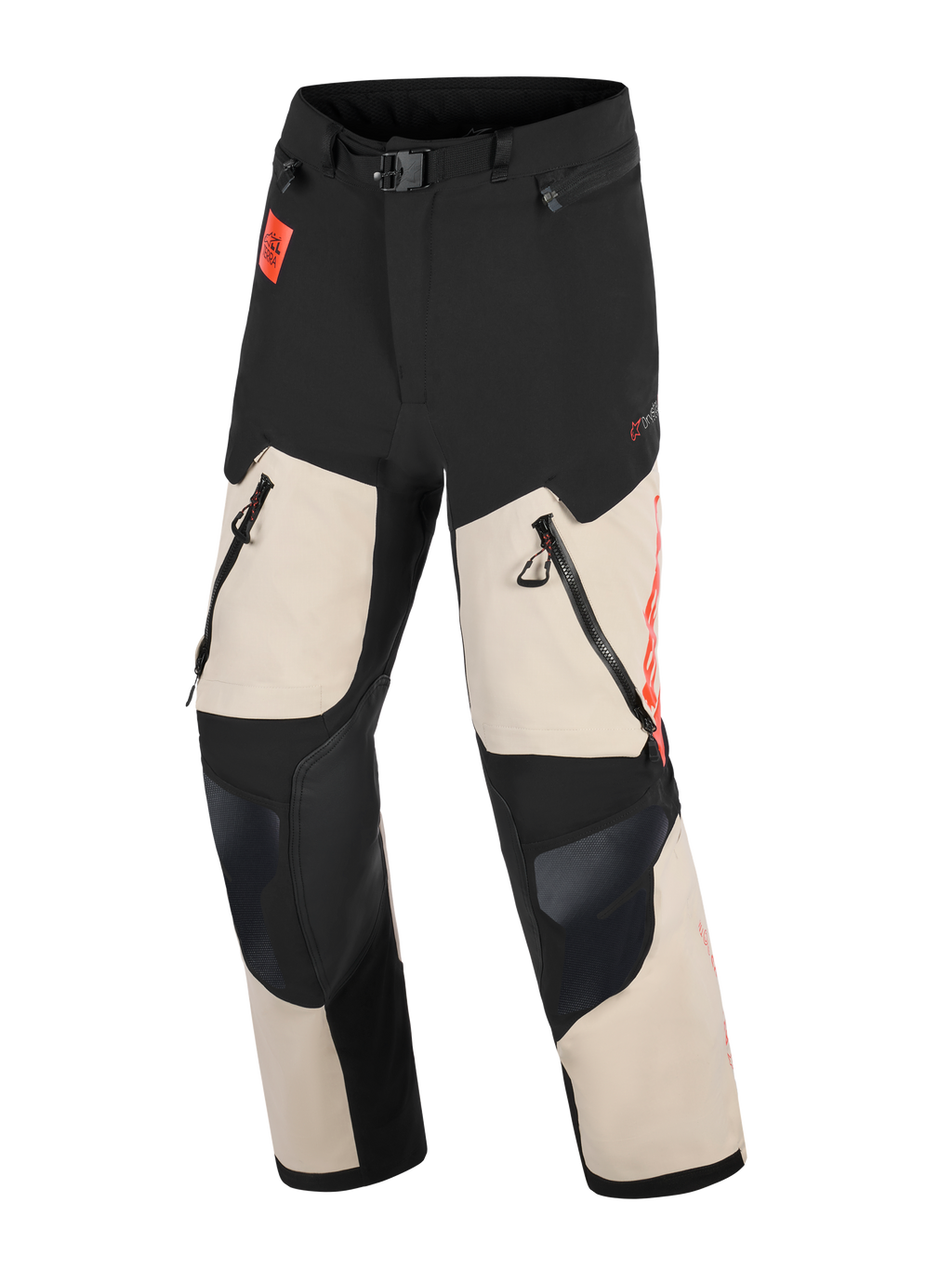 Alpinestars Pantaloni Halo Pro Drystar® XF Laminati, pantaloni da moto adventure da uomo, nero e mastic, impermeabili, con ventilazione diretta e certificati CE