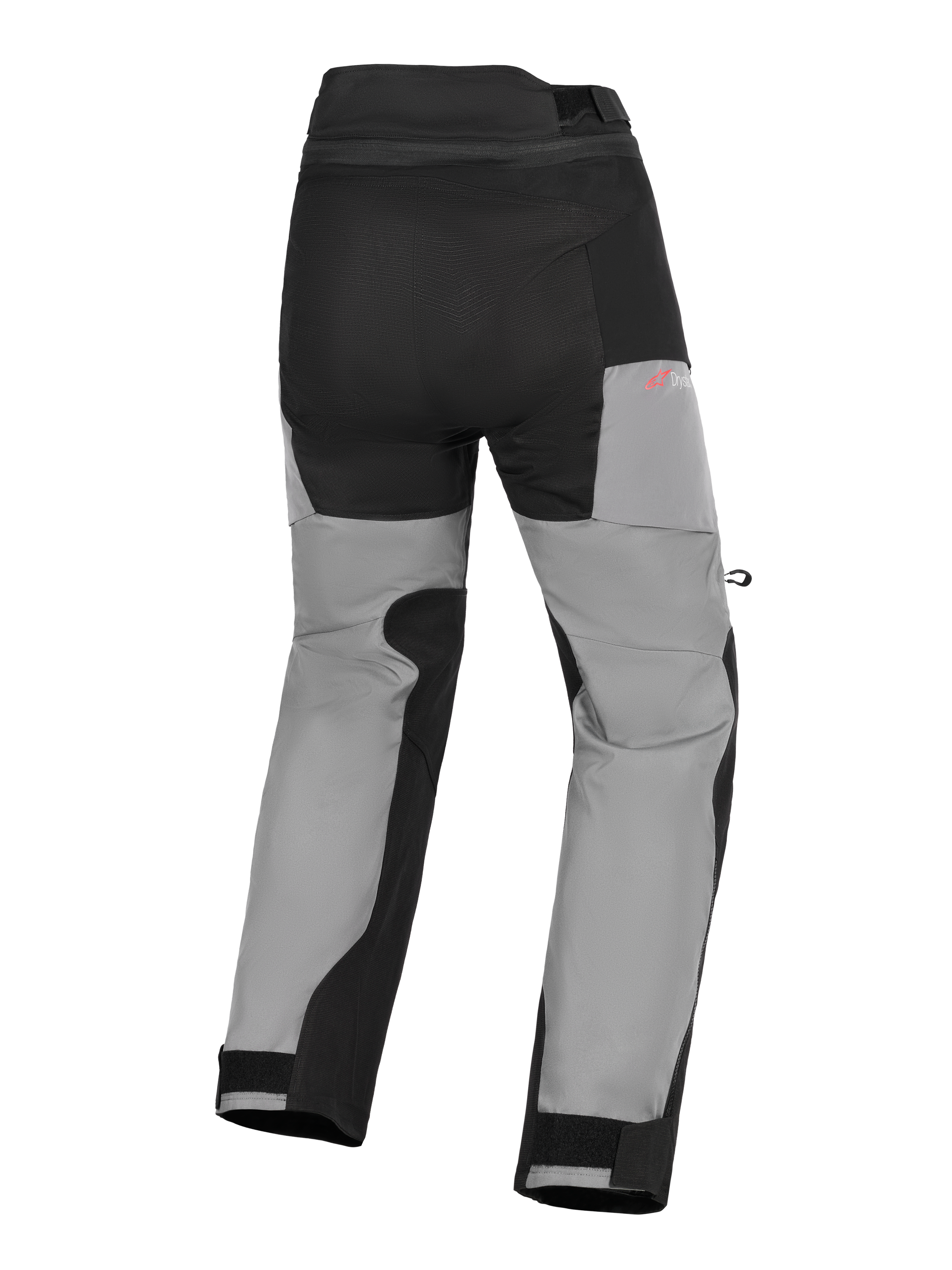 Alpinestars Andes V4 Drystar® Pants, pantaloni da moto adventure, nero e grigio scuro, vista posteriore con pannelli rinforzati sulla seduta, logo Drystar rosso sul fianco e chiusure regolabili in velcro alle caviglie.