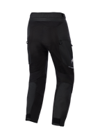 Alpinestars Pantaloni Cusco Drystar®, pantaloni da moto adventure, nero, vista posteriore con ventilazione a cerniera e pannelli elasticizzati, robusta costruzione in tessuto con dettagli riflettenti